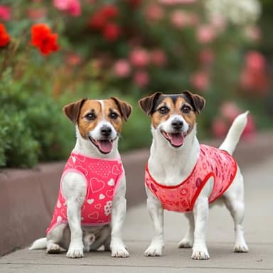 LyssKMK 4 Pack Valentine‘s Day Dog Shirts Heart Love Letter Tank Tops for Small Medium Dogs Flamingo Pattern Sleeveless Vests for Cats Kitten Puppies M - Image 4