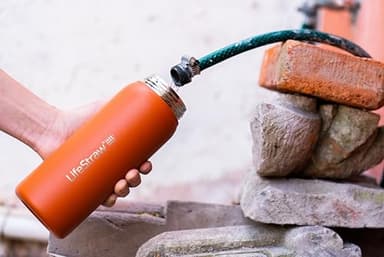 LifeStraw Go Series — Insulated Stainless Steel Water Filter Bottle for Travel and Everyday Use Removes Bacteria, Parasites and Microplastics, Improves Taste, 24oz Kyoto Orange - Image 4