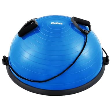 ZELUS Balance Ball Trainer with Resistance Bands and Foot Pump, Inflatable Yoga Ball for Home Gym Workouts, 23 Inch Exercise Half Ball for Balance Training Core Strength Fitness More, 330lb Cap - Image 1