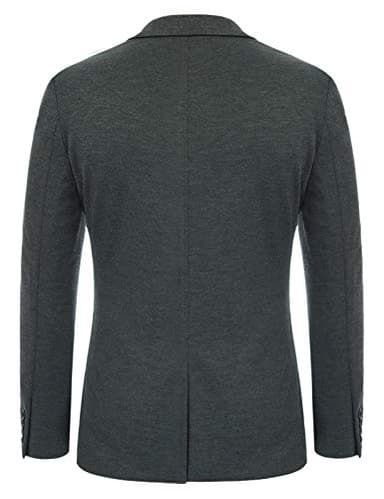 PJ PAUL JONES Casual Knit Blazer Jackets Classic Slim Fit Two Button Sport Coat for Men Grey M - Image 7