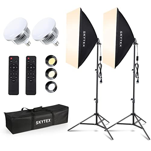 Skytex Softbox Lighting Kit(2Pack), 20x28in Soft Box | 85W 2700-6400K E27 LED Bulb Continuous Photography Lighting, Photo Studio Lights Equipment for Camera Shooting, Video Recording - Image 1