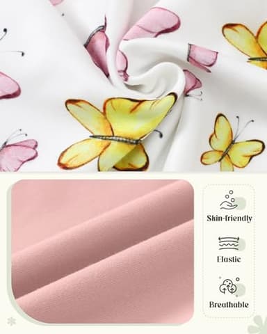 YUEMION Toddler Girl Clothes, 2Pcs Baby Girl Summer Outfits Sleeveless Bow Knot Tank Shirts Tops + Shorts Clothing Sets(Butterflies+ Pink, 4-5T) - Image 5