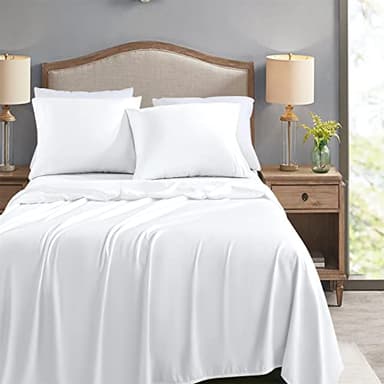 FreshCulture Twin Flat Sheets Only, Pack of 6, Soft Microfiber Bedding Sheets for Home, Salons, Hotels, Bulk Flat Sheets Only Twin Size (White) - Image 2