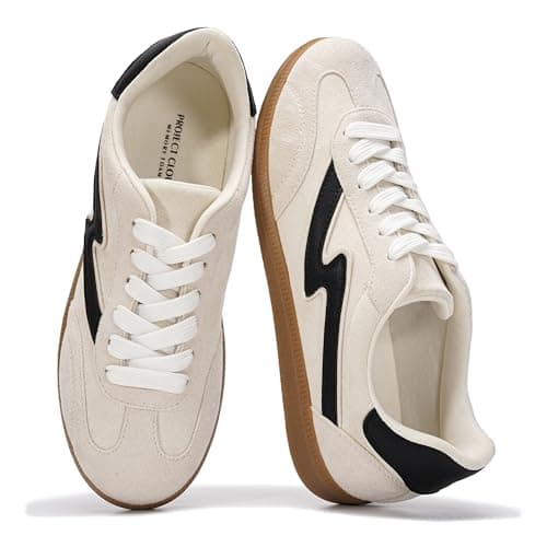 Project Cloud Sneakers for Women - Lace-Up Shoes for Women Trendy Women Sneakers with Memory Foam Insole Women's Fashion Sneakers Non-Slip Womens Shoes (Irita, Taupe, 5.5) - Image 1