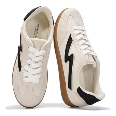 Project Cloud Sneakers for Women - Lace-Up Shoes for Women Trendy Women Sneakers with Memory Foam Insole Women's Fashion Sneakers Non-Slip Womens Shoes (Irita, Taupe, 5.5) - Image 1