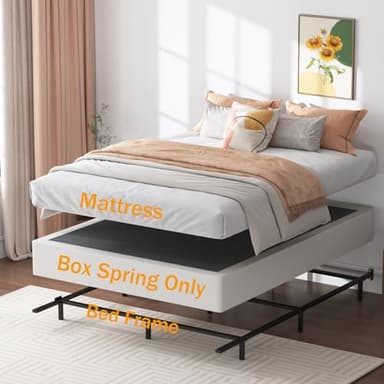 SHLAND Box Springs King 9 Inch High Profile King Size Box Spring Strong Metal Frame Mattress Foundation with Fabric Cover, Box Spring King Size Bed, Easy Assembly - Image 4