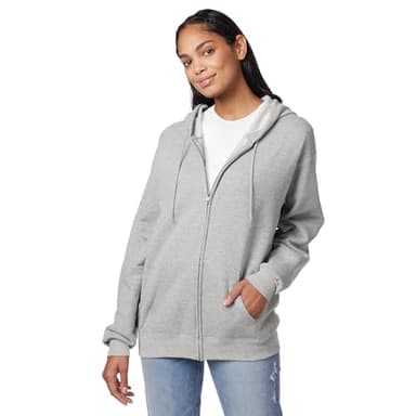 Hanes Men's Full-Zip Eco-Smart Hoodie, ash, Large - Image 3