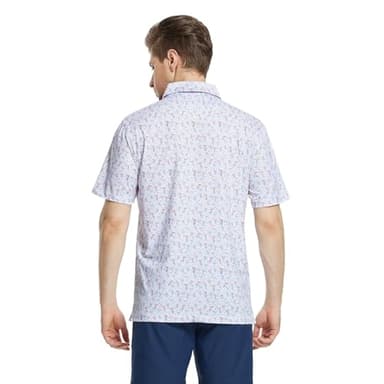 M MAELREG Polo Shirts for Men Quick Dry Fit Short Sleeve Performance Moisture Wicking Print Men’s Golf Shirts - Image 4