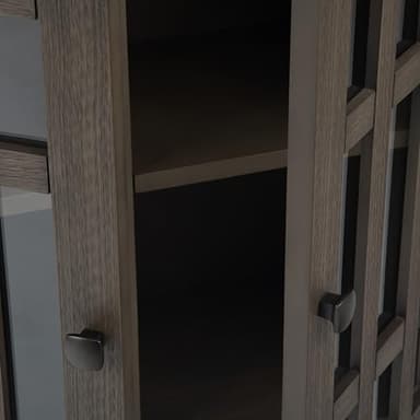 SIMPLIHOME Bedford SOLID WOOD 32 inch Wide Transitional Low Storage Media Cabinet in Farmhouse Grey for the Living Room, Entryway and Family Room - Image 8