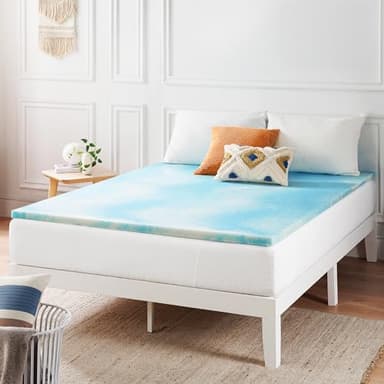 Best Price Mattress 2 Inch Swirl Gel AeroBreeze Cooling Air Flow Memory Foam Mattress Topper, Dorm Essentials, Twin - Image 2