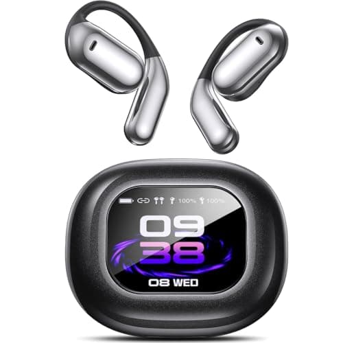 AI Language Translator Earbuds, OWS LCD Touchscreen Real-Time Translation for 144 Languages & Accents Includes Free Subscription Translation Device Earphones for Travel Business Learning Black - Image 1