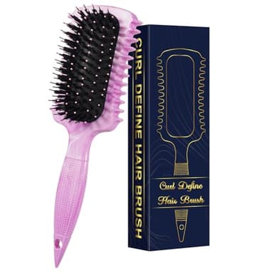 Curl Defining Brush, Curly Hair Brush Products for Effortlessly Detangling Shaping and Styling Women's Men's Curls on All Wet or Dry Hair Types, Reduces Frizz (Marble Purple) - Image 8