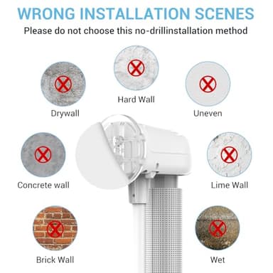 HAMOPY Auto-Lock Retractable Baby Gate Replacement Free-Punch Parts, Original Hardware Set (Including 2 x Latches + 2 x Brackets) Only Fit 55“&71” Auto-Lock Baby Gate(White) - Image 3