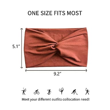 Jesries 10 PCS Women Headbands African Wide Hair Wrap Extra Turban Head Bands for Lady Large Sport Workout Stretch Non-slip Big Hair Bands - Image 2
