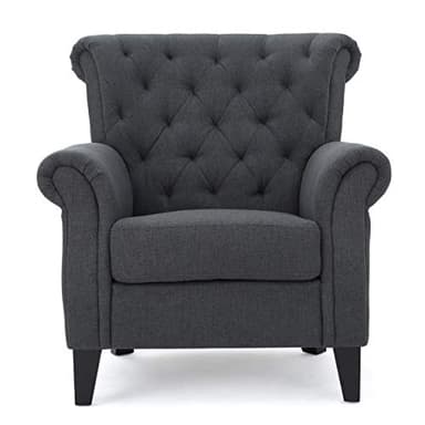 Christopher Knight Home Merritt Fabric Tufted Chair, Dark Grey - Image 10