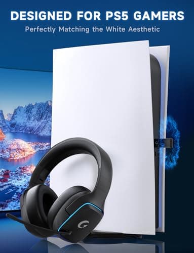 Gvyugke 2.4GHz Wireless Gaming Headsets for PS5, PS4, PC, Switch - Bluetooth 5.3 Gaming Headphones with Noise Canceling Mic, 7.1 Surround Sound, 70H Battery, Blue Lighting - Black - Image 2