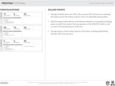 2024 Prestige Football Trading Cards Blaster Box (6 Packs) - Image 9