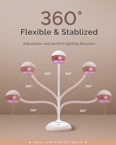 MelodySusie 2 in 1 Gel X Lamp, Cordless Gooseneck Nail Desk Lamp and Flash Cure UV Nail Lamp with Reflector Cup for Flash Curing, Professional Nail Art Tools for Manicure, Salon Use - Image 3