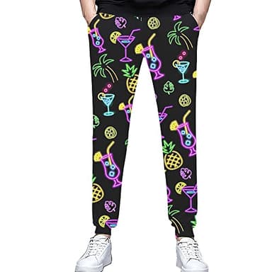 VVGETE Neon 80s Pants Mens Sweatpants Neon Clothes for Men,80s Mens Joggers Track Pants,90s Outfit for Men - Image 4