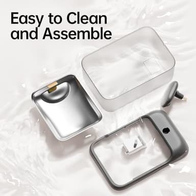 PETSEE Automatic Pet Water Fountain 4.5L Large Capacity Stainless Steel Drink Tray Cat Water Dispenser Ultra-Quiet Pump Multi-Filtration System for Cats, Dogs, Multiple Pets S7 Lite Grey - Image 6