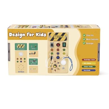Montessori Wooden Busy Board with 8 LED Light switches, Sensory Toys Light Switch Travel Toys for 1+ Year Old Baby and Toddler - Image 7