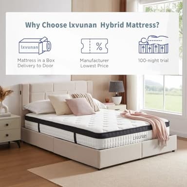 Lxvunan Twin10 inch Mixed Mattress, Spring Mattress in Independent Packaging Bag, Breathable and Comfortable, Decompression, Including Gel Memory Foam, Suitable for Various bedsteads - Image 6