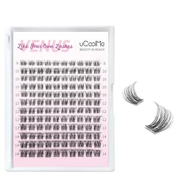 uCoolMe Short Venus Lash Clusters 8-14mm Wispy Natural Eyelash Clusters Individual Lashes D Curl Cluster Lashes 0.05mm WideSpan Ultra-Thin Clear Band(Short Venus Only Lashes) - Image 1