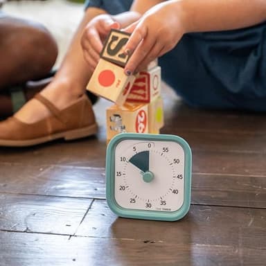 TIME TIMER Home MOD - 60 Minute Kids Visual Timer Home Edition - for Homeschool Supplies Study Tool, Timer for Kids Desk, Office Desk and Meetings with Silent Operation (Lake Day Blue) - Image 2