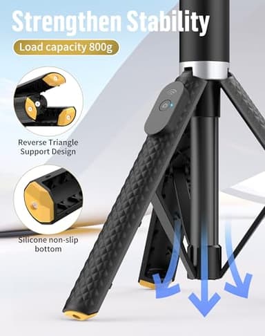POVODO Phone Tripod Selfie Stick:Phone Stand for Recording,Bluetooth Selfie Stick for iPhone Compatible with Android(Samsung Galaxy s24 Ultra) is Content Creator 's Travel Essentials Tool - Image 5