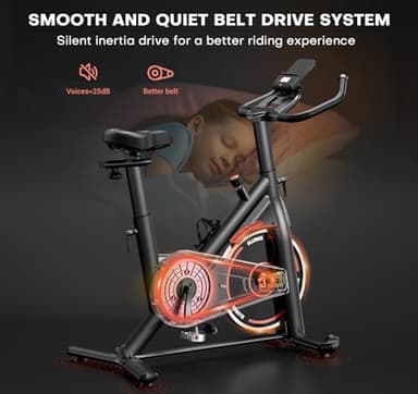 Exercise Bike, Adjustable Magnetic Resistance Stationary Bikes for Home with App Compatible, Quiet Indoor Cycling Bike with 350lbs Weight Capacity Comfortable Seat, Digital Monitor & Phone Mount - Image 7
