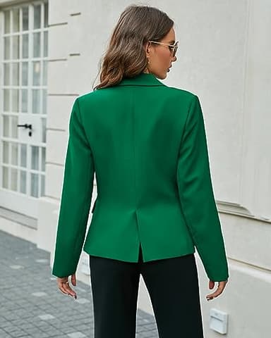 LookbookStore Womens Blazer Casual Blazer for Women Summer for Women Lightweight Business Casual Jacket Verdant Green Size M Size 8 10 - Image 6