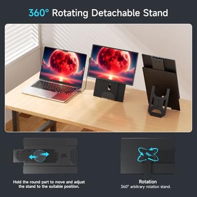 Laptop Screen Extender Portable Monitor, Dual 16.1" 1080P FHD Frameless Screen, Detachable Monitor Extender for Laptop, Fit for 13-17" Laptops, Compatiable with Windows/Mac/Chrome/Android (N2-16.1") - Image 7