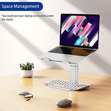 BESIGN LSX6N Laptop Stand, Ergonomic Adjustable Notebook Riser Holder, Computer Stand Compatible with Air, Pro, Dell, HP, Lenovo More 10-15.6" Laptops, Silver - Image 6