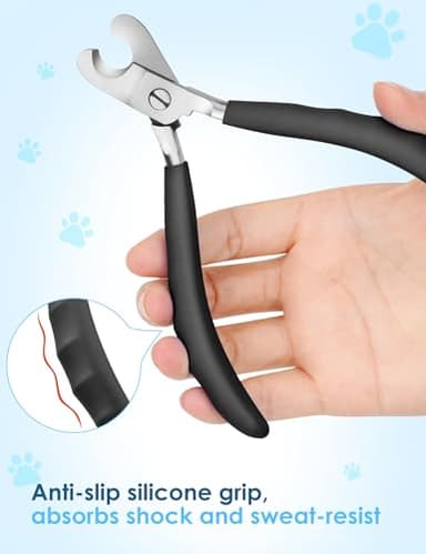 heouvo Heavy Duty Dog Nail Clippers -【Cuts Thick Nails Like Butter】【Upgraded Large Opening】 Professional Toenail Trimmer Razor Sharp Blade for Medium to Giant Breed (Black) - Image 5