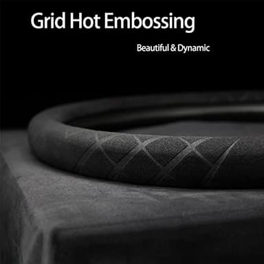 K LAKEY Suede Steering Wheel Cover,Compatible with Nissan Xterra Sentra Frontier Altima Rogue 350Z Murano Juke Alcantara Sport Non-Slip Wheel Cover Car Interior Accessories 15 inch For Man and Women - Image 4