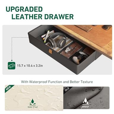 FEZIBO 48 x 24 Inches Standing Desk with Drawer, Adjustable Height Electric Stand up Desk with Storage, Sit Stand Home Office Desk, Ergonomic Computer Desk, Rustic Brown - Image 4