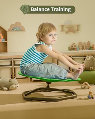 Daisybreath Spinning Chair for Autistic Kids, Kids Swivel Chair Sensory Seat for Autism ADHD Children, Autism Swivel Sensory Toy, Training Body Coordination, Green - Image 7