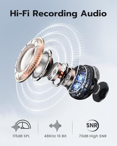 Mini Microphone for iPhone - Wireless Lavalier Microphone with Noise Cancellation - 40H Battery, 164ft Range, Lapel Mic for Video Record, Tiktok, Interview, Streaming, Vlogging (A37-Black - Image 3