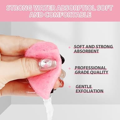 60-Count Compressed Facial Sponges With Container, Heart Shape Face Sponge, 100% Natural Pads for Cleansing, Massage, Pore Exfoliating Mask, Makeup Removal (Pink) - Image 2