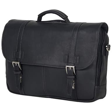 Kenneth Cole REACTION Show Business 16" Colombian Leather Business Laptop Portfolio Messenger Bag, Black - Image 6