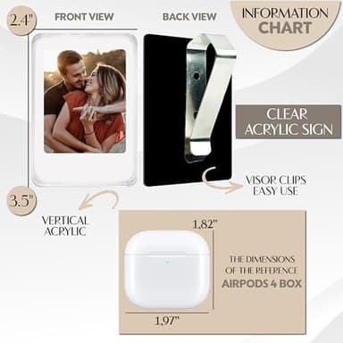 Personalized Car Visor Photo Clip – Custom Acrylic Picture Holder with Text, Gift for Dad, Mom, Husband, Wife, or Girlfriend – Drive Safe Car Accessory for Birthday & Christmas - Image 3