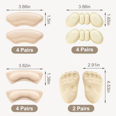 14 Pairs Premium Heel Grips for Men and Women, Heel Pads for Shoes That are Too Big, Self-Adhesive, Inserts for Loose, Heel Filler Cushions Improved Shoe Fit and Comfort. - Image 2
