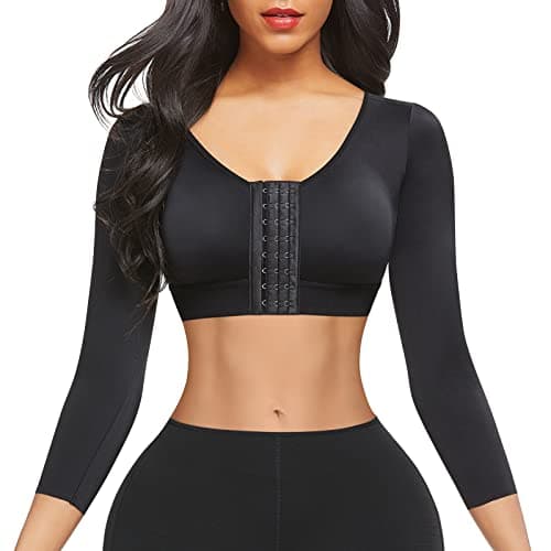FeelinGirl Upper Arm Compression Sleeve Post Surgery Posture Corrector Tank Top Arm Slimmer Shapewear Black M - Image 1