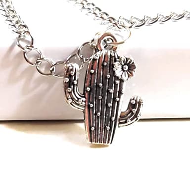 Cactus Boot Jewelry Charm Bracelet Half Drape Chain Adjustable Size 15 Inch Plated Silver Weatherproof - Image 7