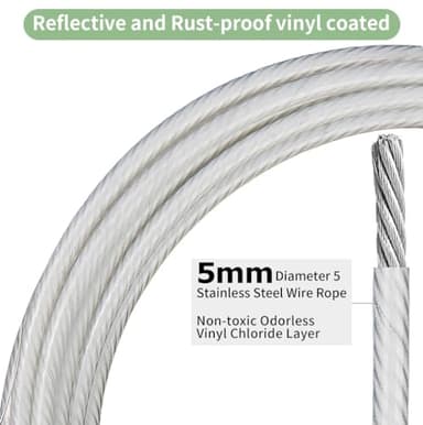 Dudiun 70ft Tie Out Cable for Dogs Up to 350LBS,Reflective Dog Yard Leash Cable with No Tangle Handle,Heavy Duty for Yard- and Camping No Tangle Rust Proof Training - Image 3