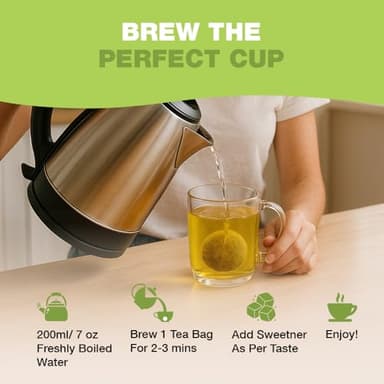 HANDPICK, Organic Green Tea Bags - 100 Eco-Friendly Tea Bags | USDA Organic | Resealable Pack for Freshness | Delicate & Flavory | Direct From India - Image 9