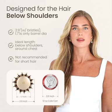 AIMIKE Round Brush for Blow Out, Medium Round Hair Brush Nano Thermal Ceramic & Ionic Tech, for Blow Drying & Styling, Curling and Shine - 2.9 inch Barrel w/Boar Bristles - Image 3