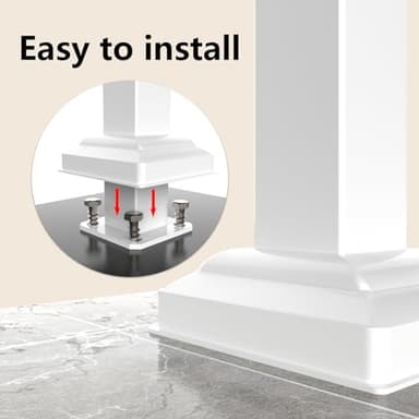 Arti-Life Hand Rails for Outdoor Steps,Railings for Outdoor Steps,Handrails for Outdoor Steps,Porch Handrail Kit White for Concrete,Brick,Wood Steps (White, 2 Step) - Image 8