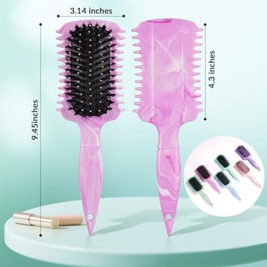 Curl Defining Brush, Curly Hair Brush Products for Effortlessly Detangling Shaping and Styling Women's Men's Curls on All Wet or Dry Hair Types, Reduces Frizz (Marble Purple) - Image 5
