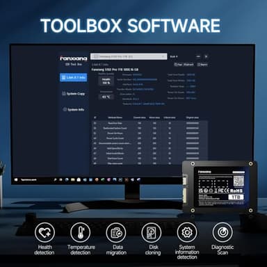 fanxiang 1TB SATA SSD 2.5'' SSD SATA III 6 Gb/s Internal Solid State Drive Up to 560 MB/s 3D NAND SLC Cache for Laptop and PC Desktop Performance Boost 7mm(0.28″) S101Q - Image 9